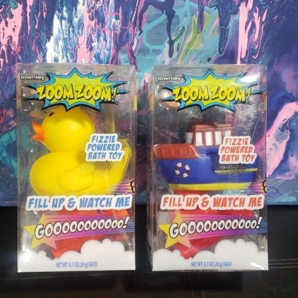 ⭐HP⭐ 🎯5/$25🎯 2 Zoom Zoom Bath toys w/fizzies Duck Boat - Picture 1 of 8